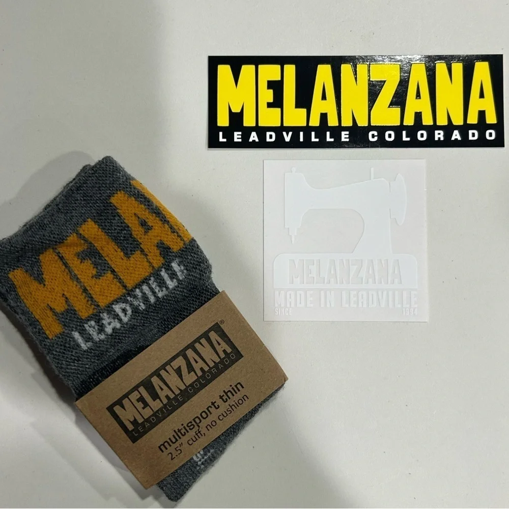 Melanzana Small Multisport Thin Socks Grey Black Yellow NWT Merino Wool Melly